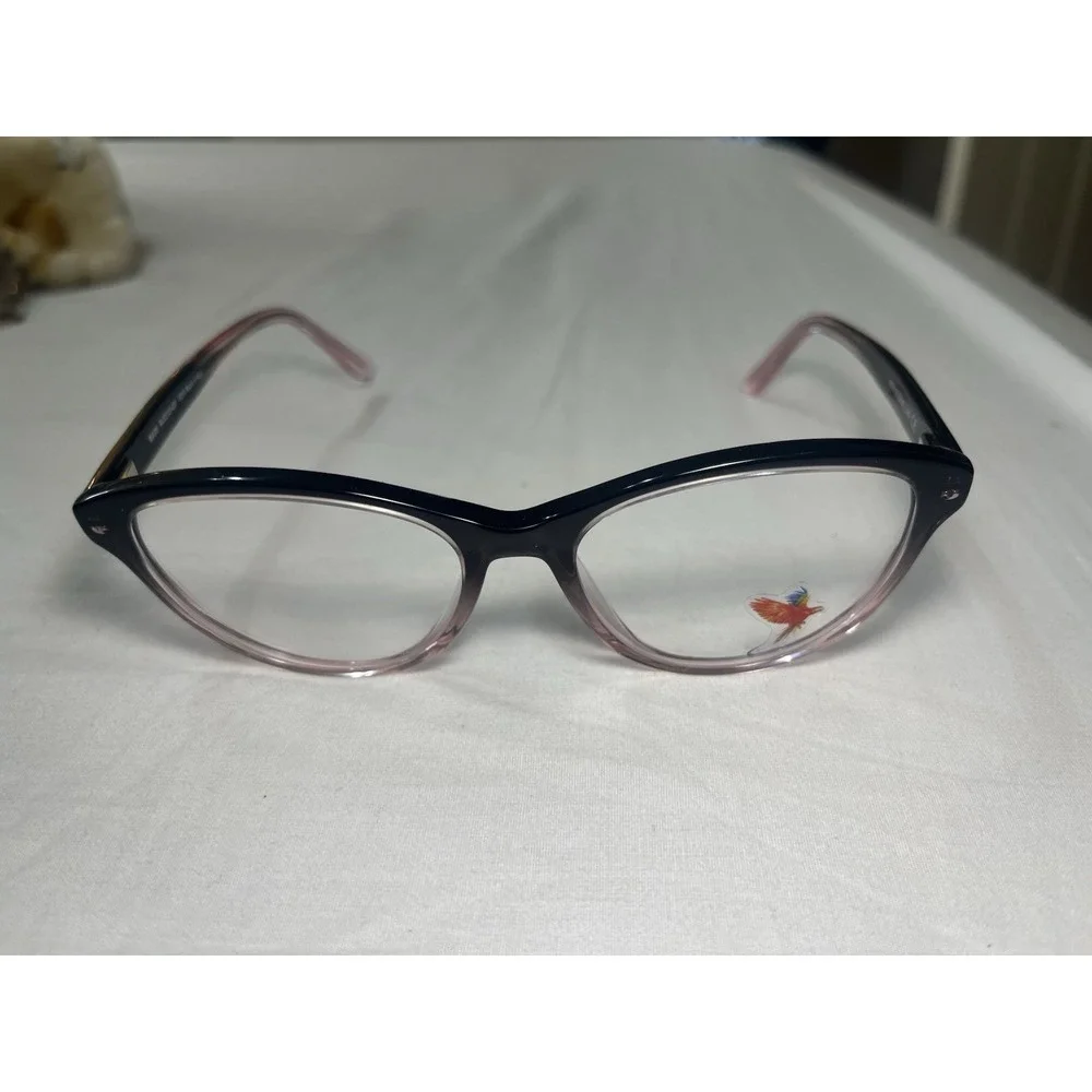 Maui Jim MJO 2123-02P Black Pink Cat Eye Eyeglasses Frames 52-18 135 Italy